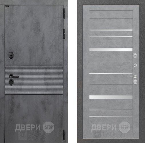Входная металлическая Дверь Лабиринт (LABIRINT) Инфинити 20 Бетон светлый в Дмитрове