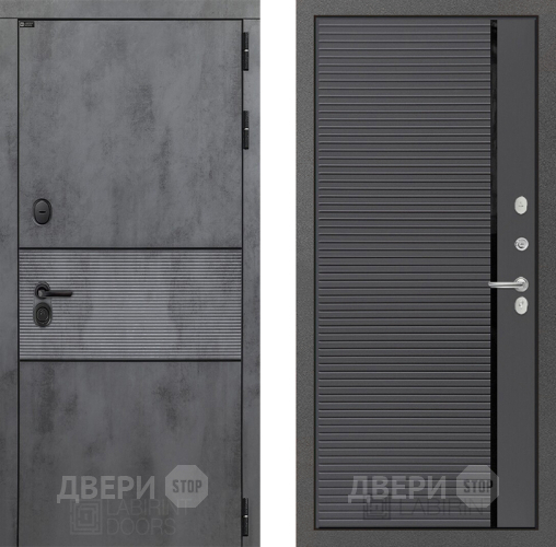 Входная металлическая Дверь Лабиринт (LABIRINT) Инфинити 22 Графит софт в Дмитрове
