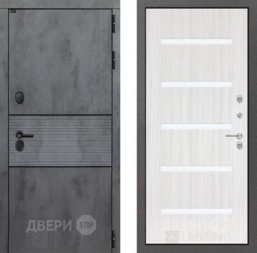 Входная металлическая Дверь Лабиринт (LABIRINT) Инфинити 01 Сандал белый в Дмитрове