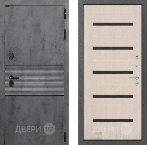 Входная металлическая Дверь Лабиринт (LABIRINT) Инфинити 01 Беленый дуб в Дмитрове