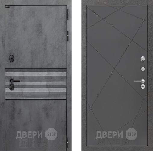 Входная металлическая Дверь Лабиринт (LABIRINT) Инфинити 24 Графит софт в Дмитрове