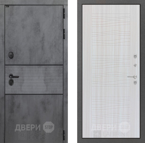 Входная металлическая Дверь Лабиринт (LABIRINT) Инфинити 06 Сандал белый в Дмитрове