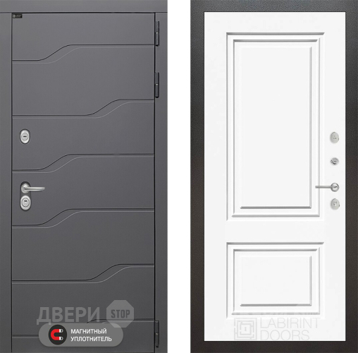 Дверь Лабиринт (LABIRINT) Ривер 26 Белый (RAL-9003) в Дмитрове