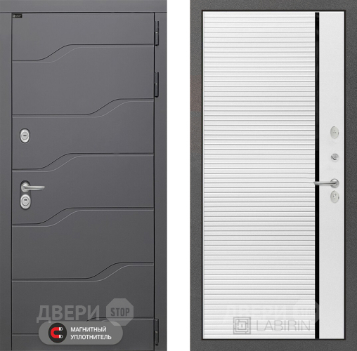 Входная металлическая Дверь Лабиринт (LABIRINT) Ривер 22 Белый софт в Дмитрове