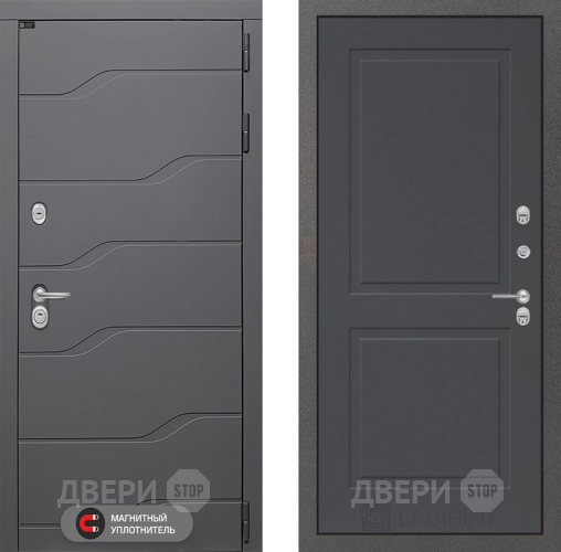 Входная металлическая Дверь Лабиринт (LABIRINT) Ривер 11 Графит софт в Дмитрове