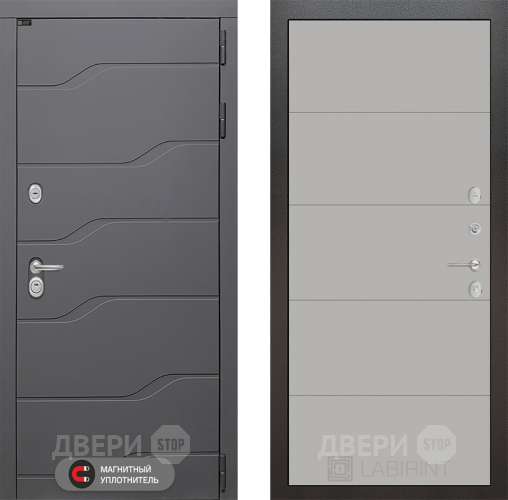 Входная металлическая Дверь Лабиринт (LABIRINT) Ривер 13 Грей софт в Дмитрове
