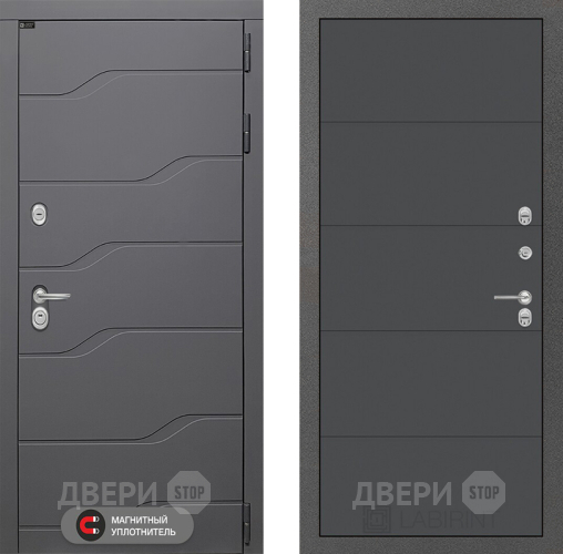 Входная металлическая Дверь Лабиринт (LABIRINT) Ривер 13 Графит софт в Дмитрове