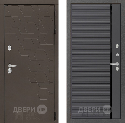 Входная металлическая Дверь Лабиринт (LABIRINT) Смоки 22 Графит софт в Дмитрове
