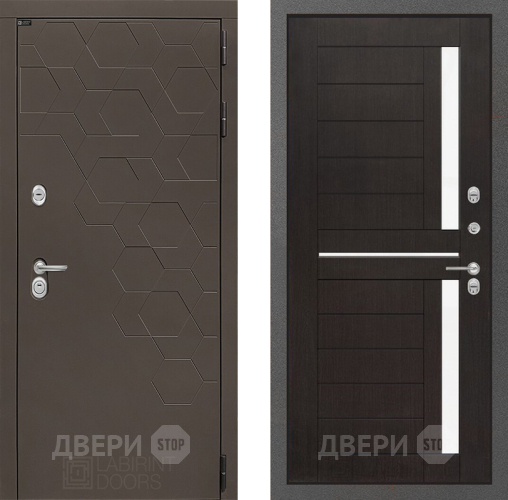 Входная металлическая Дверь Лабиринт (LABIRINT) Смоки 02 Венге в Дмитрове