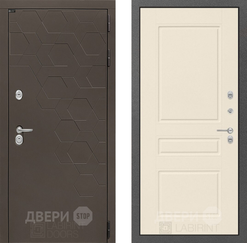 Входная металлическая Дверь Лабиринт (LABIRINT) Смоки 03 Крем софт в Дмитрове