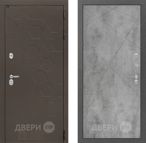 Входная металлическая Дверь Лабиринт (LABIRINT) Смоки 24 Бетон светлый в Дмитрове