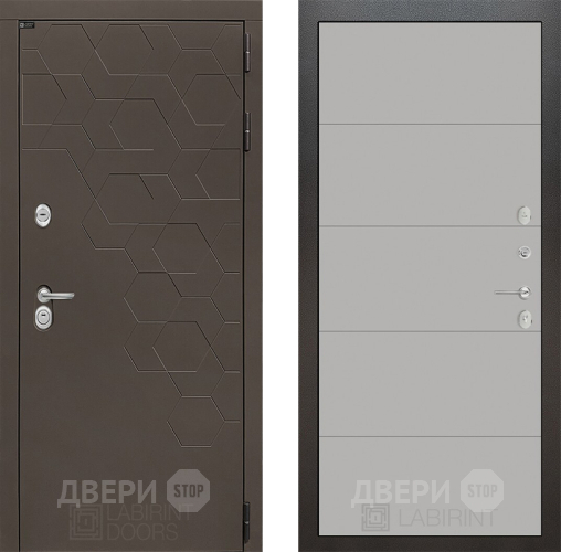 Входная металлическая Дверь Лабиринт (LABIRINT) Смоки 13 Грей софт в Дмитрове