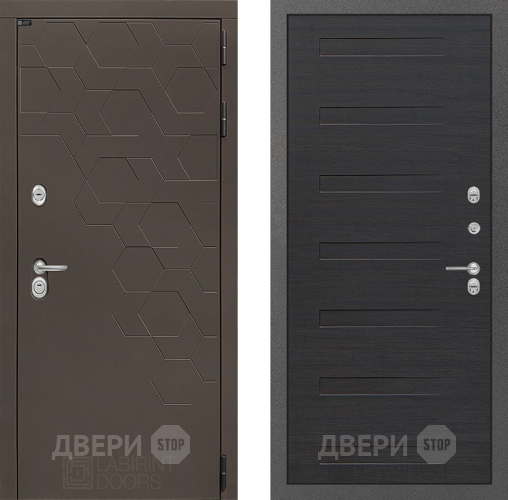 Входная металлическая Дверь Лабиринт (LABIRINT) Смоки 14 Эковенге поперечный в Дмитрове