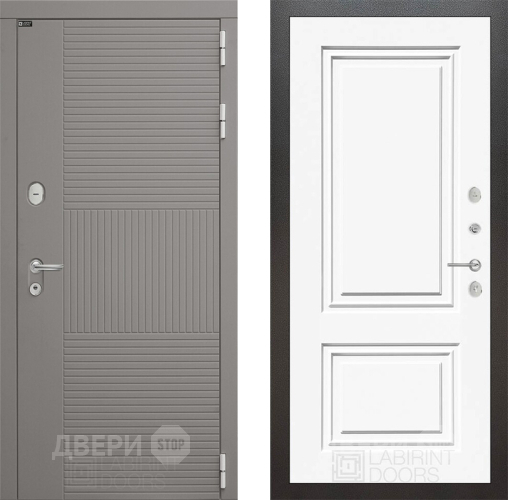 Входная металлическая Дверь Лабиринт (LABIRINT) Формо 26 Белый (RAL-9003) в Дмитрове
