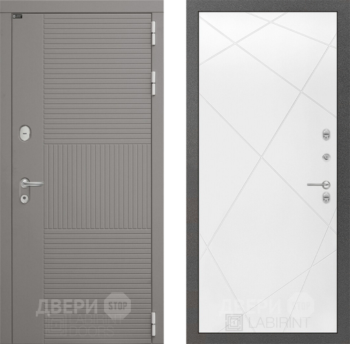 Входная металлическая Дверь Лабиринт (LABIRINT) Формо 24 Белый софт в Дмитрове