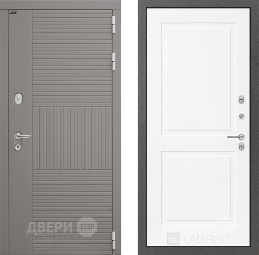 Входная металлическая Дверь Лабиринт (LABIRINT) Формо 11 Белый софт в Дмитрове
