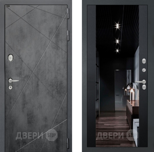 Дверь Лабиринт (LABIRINT) Лофт Зеркало Максимум с тонировкой Черный кварц в Дмитрове