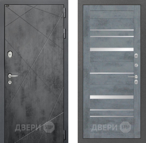 Входная металлическая Дверь Лабиринт (LABIRINT) Лофт 20 Бетон темный в Дмитрове