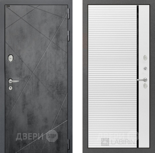 Входная металлическая Дверь Лабиринт (LABIRINT) Лофт 22 Белый софт в Дмитрове