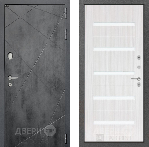 Дверь Лабиринт (LABIRINT) Лофт 01 Сандал белый в Дмитрове