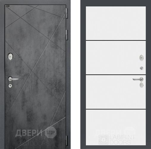 Дверь Лабиринт (LABIRINT) Лофт 25 Белый софт в Дмитрове