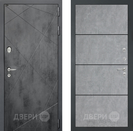 Входная металлическая Дверь Лабиринт (LABIRINT) Лофт 25 Бетон светлый в Дмитрове