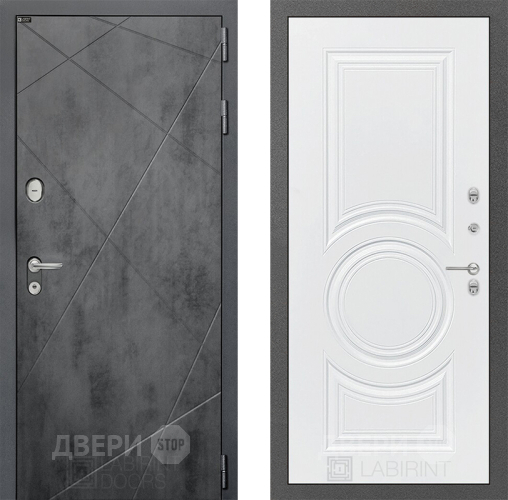 Входная металлическая Дверь Лабиринт (LABIRINT) Лофт 23 Белый софт в Дмитрове