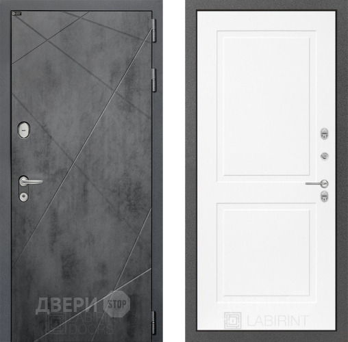Входная металлическая Дверь Лабиринт (LABIRINT) Лофт 11 Белый софт в Дмитрове