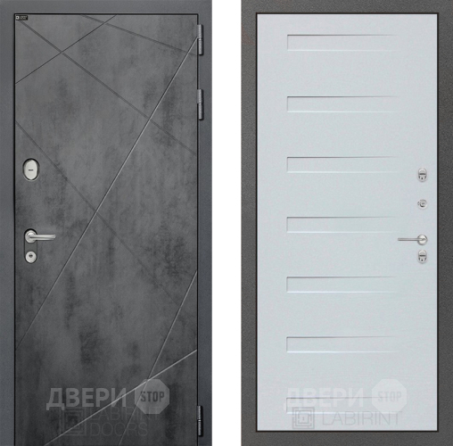 Входная металлическая Дверь Лабиринт (LABIRINT) Лофт 14 Дуб кантри белый горизонтальный в Дмитрове