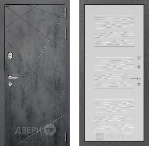 Входная металлическая Дверь Лабиринт (LABIRINT) Лофт 06 Белое дерево в Дмитрове
