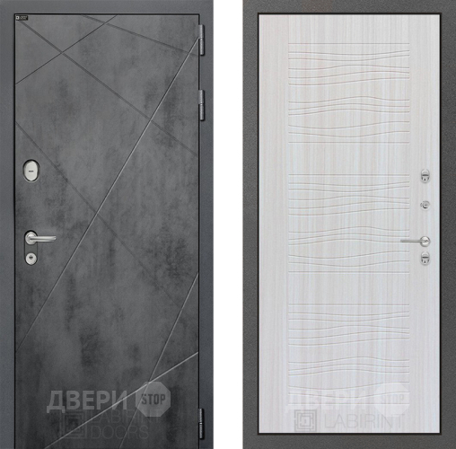 Входная металлическая Дверь Лабиринт (LABIRINT) Лофт 06 Сандал белый в Дмитрове
