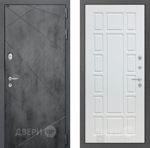 Входная металлическая Дверь Лабиринт (LABIRINT) Лофт 12 Белое дерево в Дмитрове