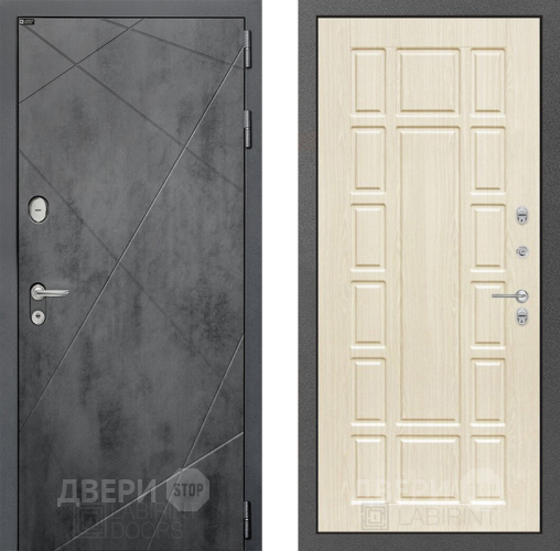 Входная металлическая Дверь Лабиринт (LABIRINT) Лофт 12 Беленый дуб в Дмитрове