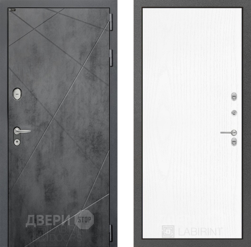 Дверь Лабиринт (LABIRINT) Лофт 07 Белое дерево в Дмитрове