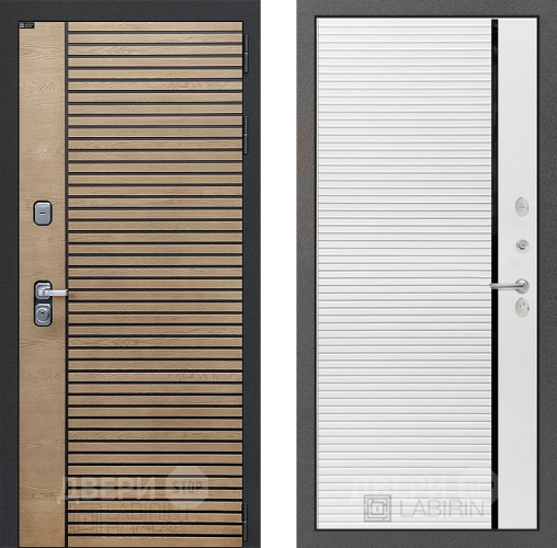 Входная металлическая Дверь Лабиринт (LABIRINT) Ritm 22 Белый софт в Дмитрове