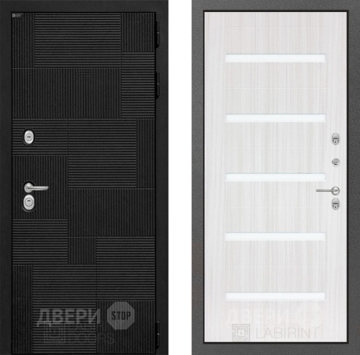 Входная металлическая Дверь Лабиринт (LABIRINT) Pazl 01 Сандал белый в Дмитрове