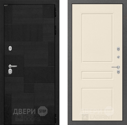 Входная металлическая Дверь Лабиринт (LABIRINT) Pazl 03 Крем софт в Дмитрове