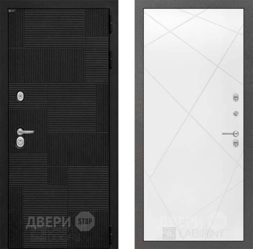 Входная металлическая Дверь Лабиринт (LABIRINT) Pazl 24 Белый софт в Дмитрове