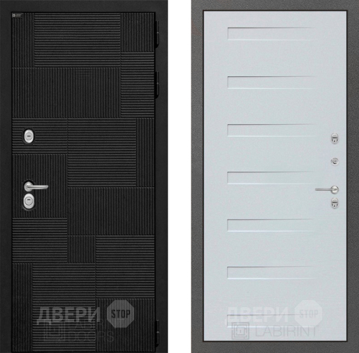 Входная металлическая Дверь Лабиринт (LABIRINT) Pazl 14 Дуб кантри белый горизонтальный в Дмитрове