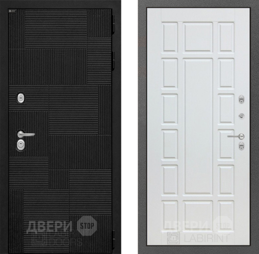 Входная металлическая Дверь Лабиринт (LABIRINT) Pazl 12 Белое дерево в Дмитрове