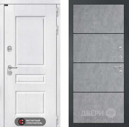 Входная металлическая Дверь Лабиринт (LABIRINT) Versal 25 Бетон светлый в Дмитрове