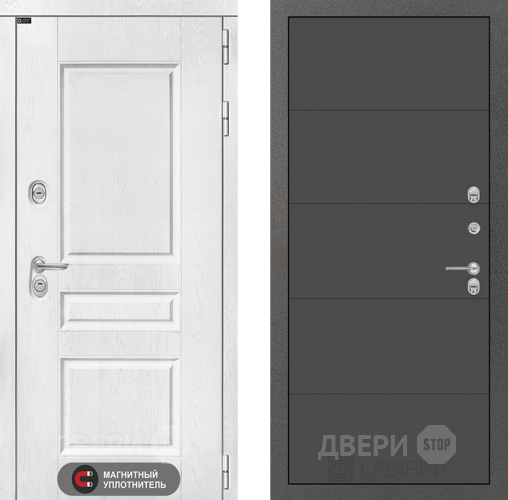 Входная металлическая Дверь Лабиринт (LABIRINT) Versal 13 Графит софт в Дмитрове
