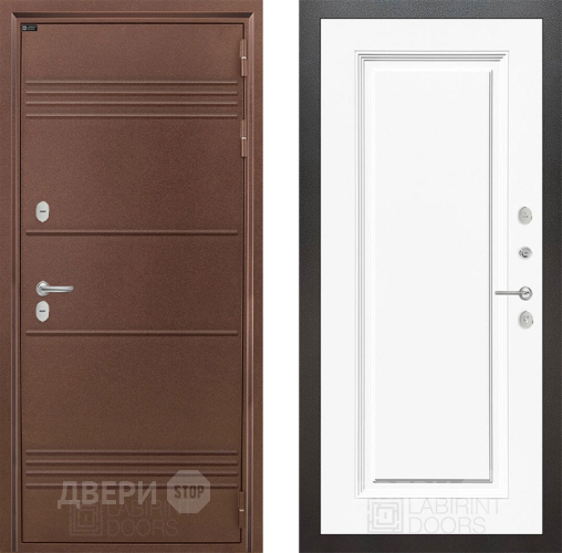 Входная металлическая Дверь Лабиринт (LABIRINT) Термо Лайт 27 Белый (RAL-9003) в Дмитрове
