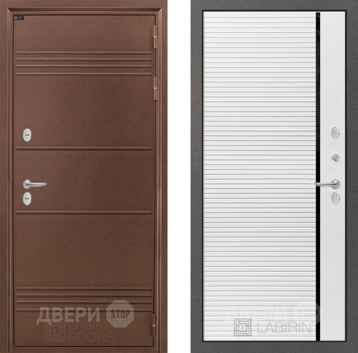 Входная металлическая Дверь Лабиринт (LABIRINT) Термо Лайт 22 Белый софт в Дмитрове