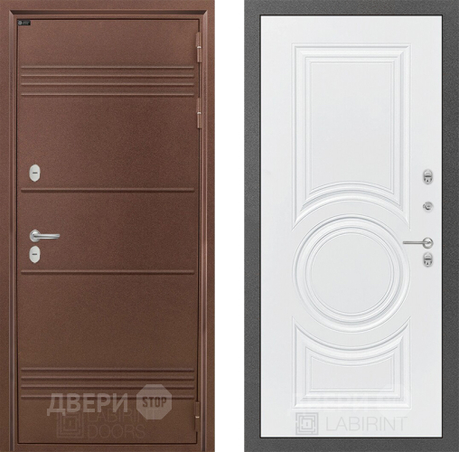 Входная металлическая Дверь Лабиринт (LABIRINT) Термо Лайт 23 Белый софт в Дмитрове