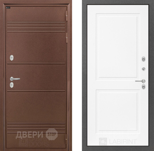 Входная металлическая Дверь Лабиринт (LABIRINT) Термо Лайт 11 Белый софт в Дмитрове