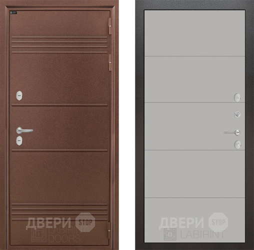 Входная металлическая Дверь Лабиринт (LABIRINT) Термо Лайт 13 Грей софт в Дмитрове