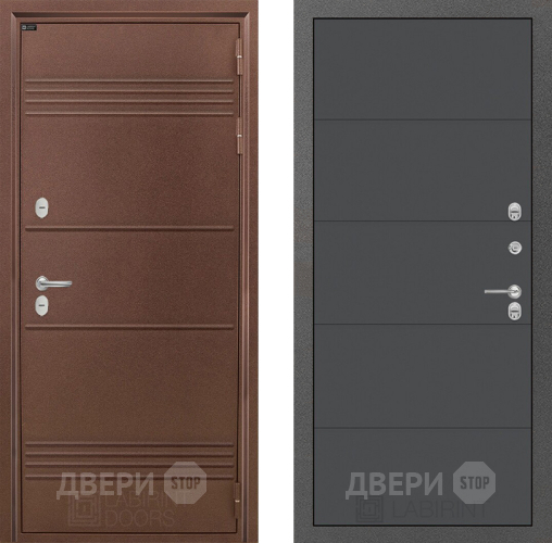 Входная металлическая Дверь Лабиринт (LABIRINT) Термо Лайт 13 Графит софт в Дмитрове
