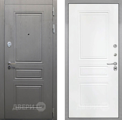 Входная металлическая Дверь Интекрон (INTECRON) Брайтон Графит ФЛ-243 Белый матовый в Дмитрове