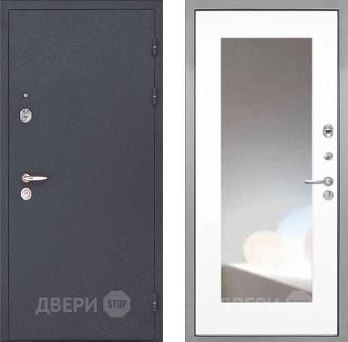 Входная металлическая Дверь Интекрон (INTECRON) Колизей ФЛЗ-120-М Зеркало Белый матовый в Дмитрове